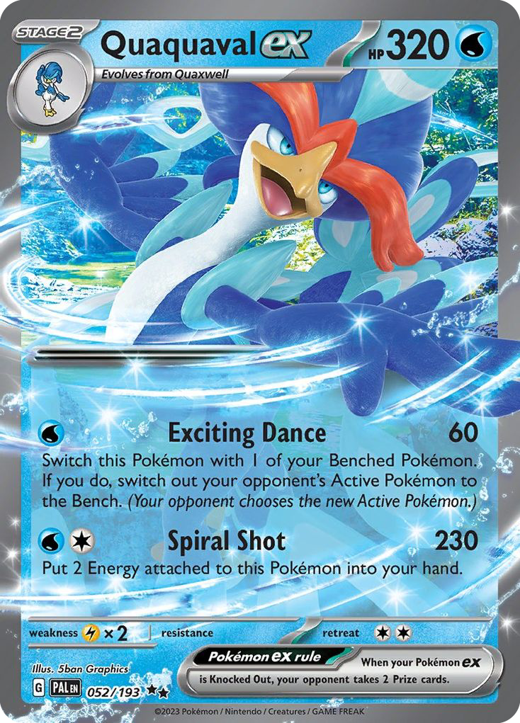 Quaquaval ex 52/193 Double Rare | Paldea Evolved | Pokemon Card