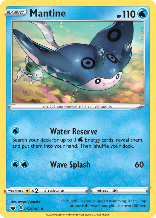 Mantine 52/202 Uncommon | Sword & Shield | Pokemon Card