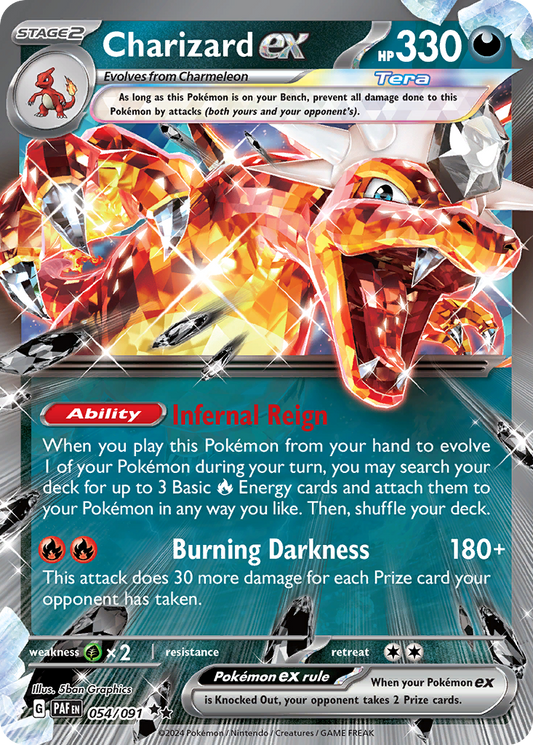 Charizard ex 54/91 Double Rare | Paldean Fates | Pokemon Card