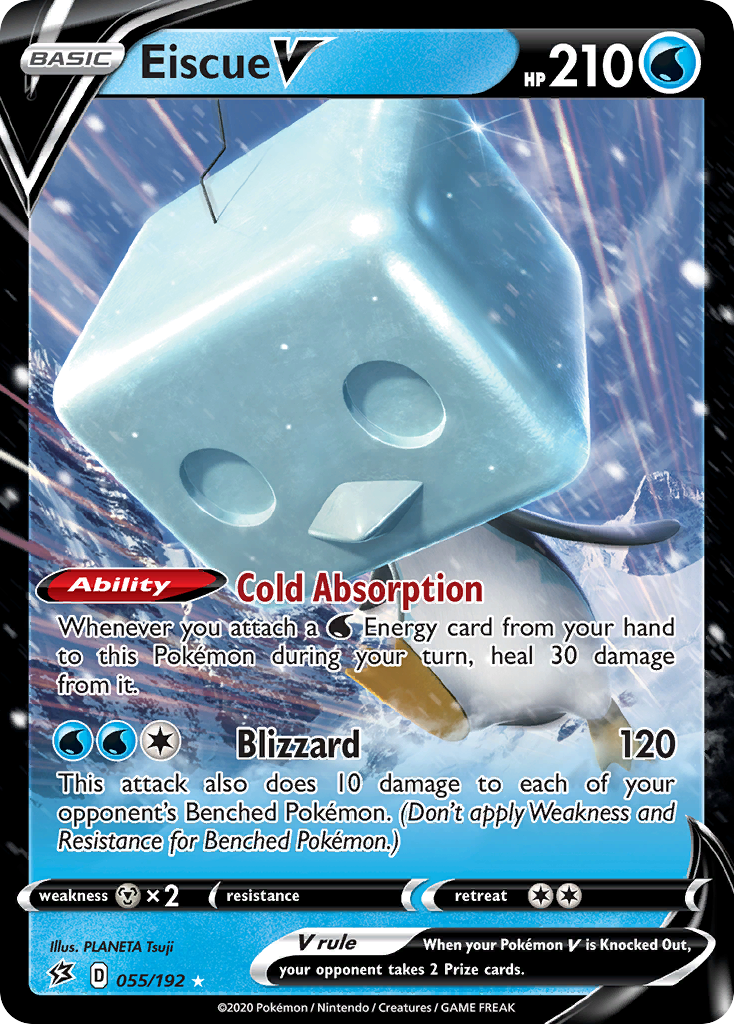 Eiscue V 55/192 Rare Holo V | Rebel Clash | Pokemon Card