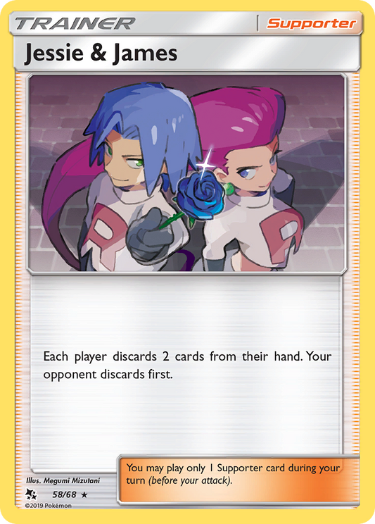 Jessie & James 58/68 Rare Holo | Hidden Fates | Pokemon Card
