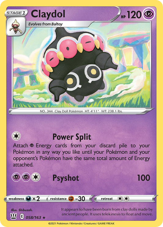 Claydol 58/163 Rare | Battle Styles | Pokemon Card