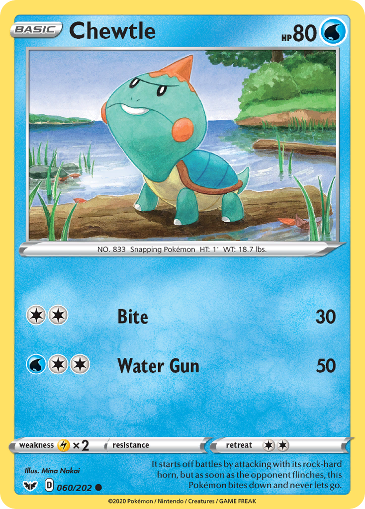 Chewtle 60/202 Common | Sword & Shield | Pokemon Card