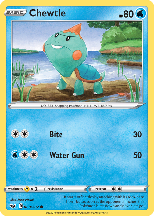 Chewtle 60/202 Common | Sword & Shield | Pokemon Card