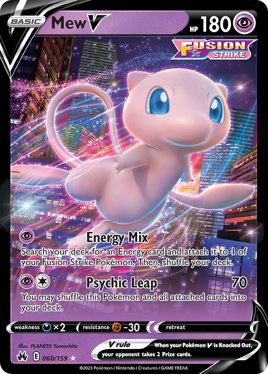 Mew V 60/159 Rare Holo V | Crown Zenith | Pokemon Card