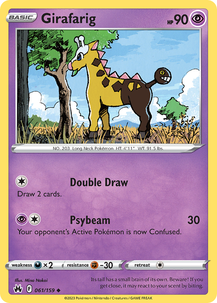 Girafarig 61/159 Uncommon | Crown Zenith | Pokemon Card