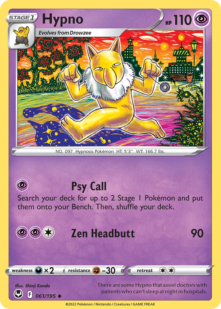 Hypno 61/195 Uncommon | Silver Tempest | Pokemon Card