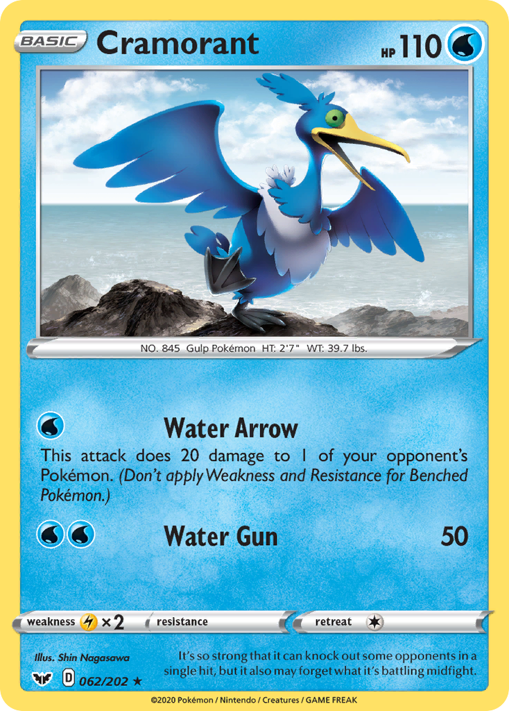 Cramorant 62/202 Rare | Sword & Shield | Pokemon Card