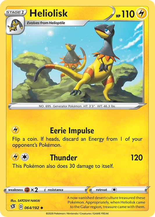 Heliolisk 64/192 Uncommon | Rebel Clash | Pokemon Card