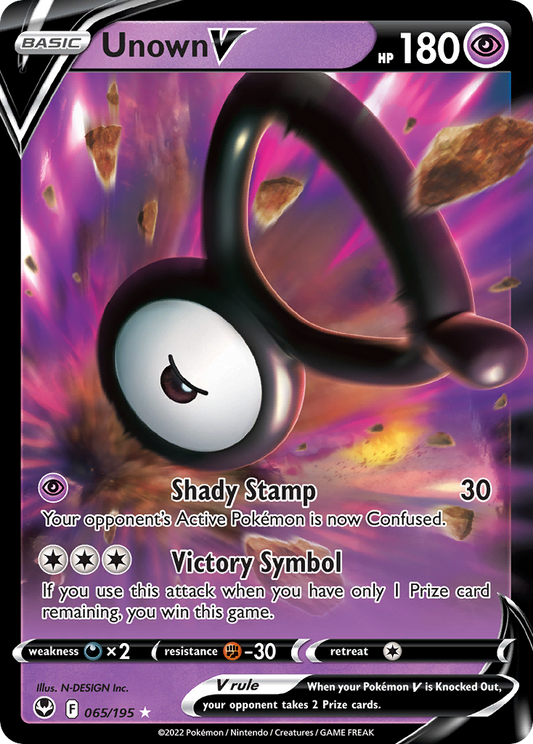 Unown V 65/195 Rare Holo V | Silver Tempest | Pokemon Card