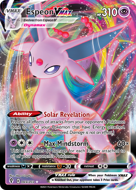 Espeon VMAX 65/203 Rare Holo VMAX | Evolving Skies | Pokemon Card