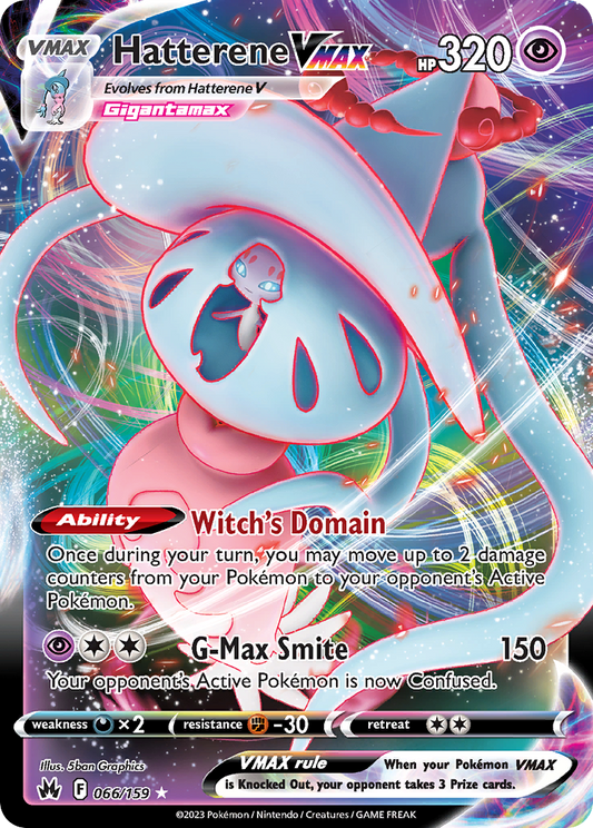 Hatterene VMAX 66/159 Rare Holo VMAX | Crown Zenith | Pokemon Card