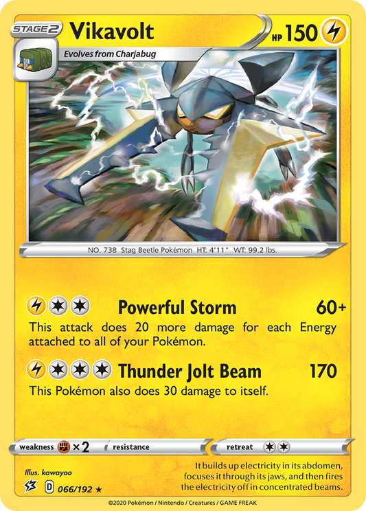 Vikavolt 66/192 Rare Holo | Rebel Clash | Pokemon Card
