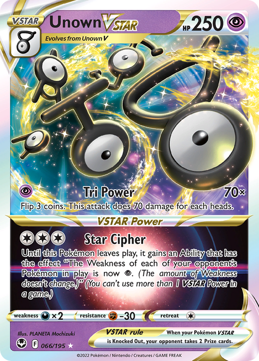 Unown VSTAR 66/195 Rare Holo VSTAR | Silver Tempest | Pokemon Card