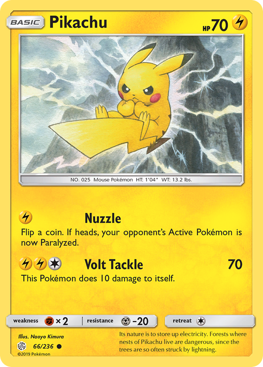 Pikachu 66/236 Common | Cosmic Eclipse | Pokemon Card