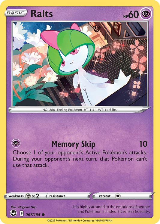Ralts 67/195 Common | Silver Tempest | Pokemon Card