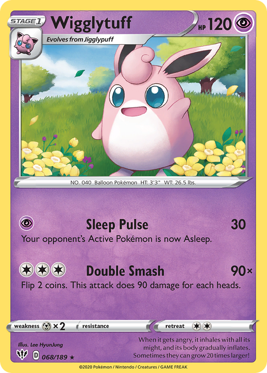 Wigglytuff 68/189 Rare | Darkness Ablaze | Pokemon Card