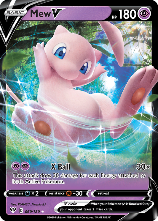 Mew V 69/189 Rare Holo V | Darkness Ablaze | Pokemon Card