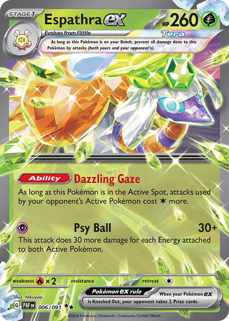 Espathra ex 6/91 Double Rare | Paldean Fates | Pokemon Card