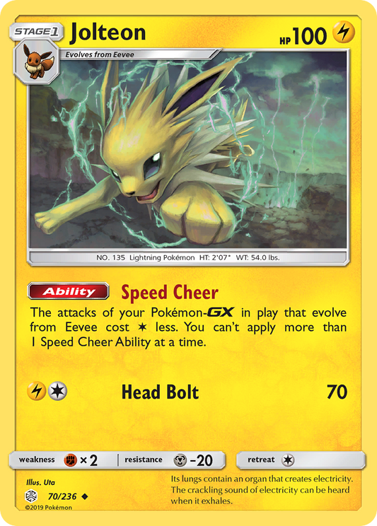 Jolteon 70/236 Uncommon | Cosmic Eclipse | Pokemon Card