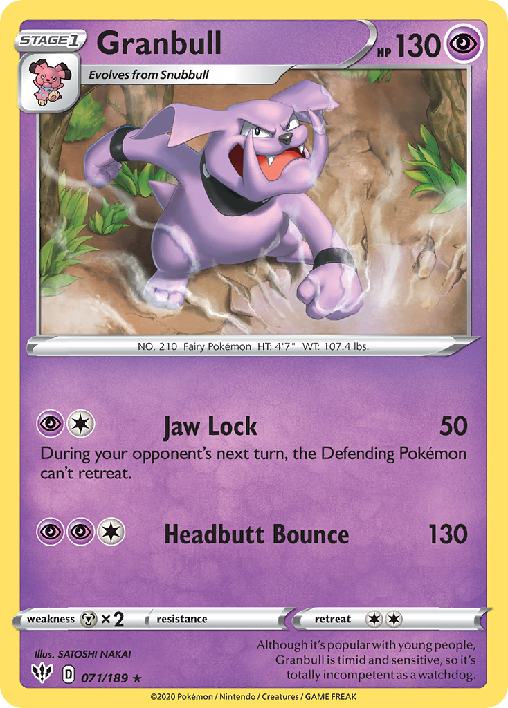 Granbull 71/189 Rare | Darkness Ablaze | Pokemon Card