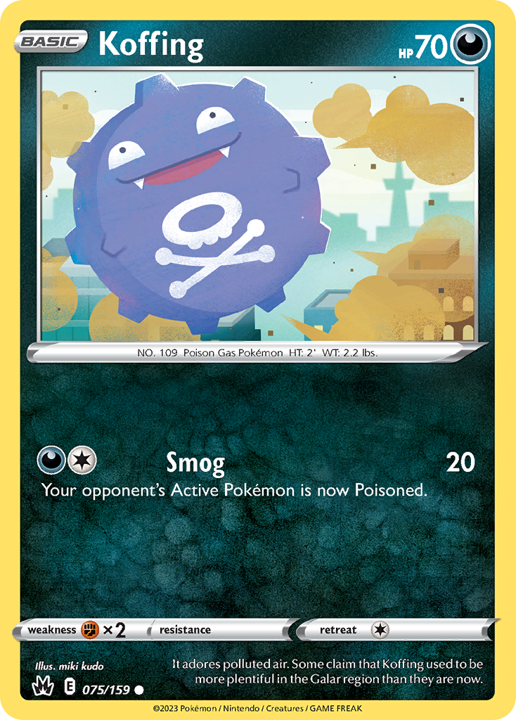 Koffing 75/159 Common | Crown Zenith | Pokemon Card