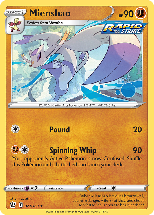 Mienshao 77/163 Rare | Battle Styles | Pokemon Card