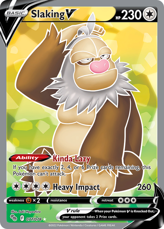 Slaking V 77/78 Rare Ultra | Pokémon GO | Pokemon Card