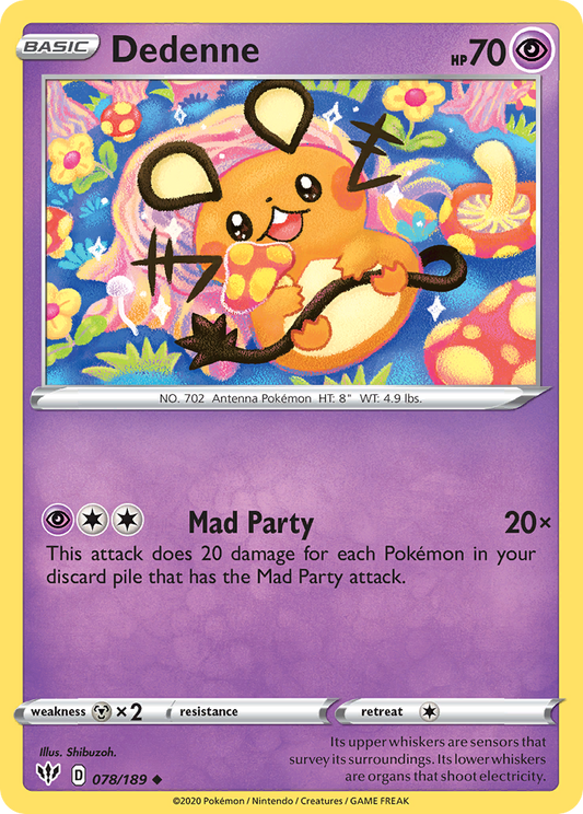 Dedenne 78/189 Uncommon | Darkness Ablaze | Pokemon Card