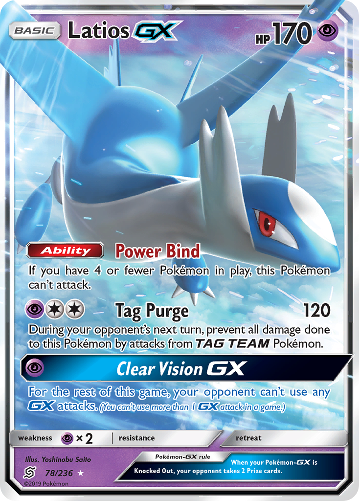 Latios-GX 78/236 Rare Holo GX | Unified Minds | Pokemon Card