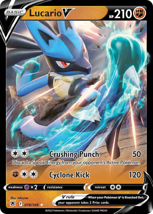 Lucario V 78/189 Rare Holo V | Astral Radiance | Pokemon Card
