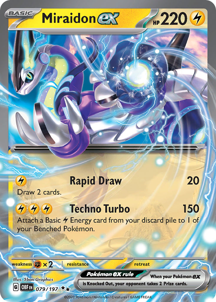 Miraidon ex 79/197 Double Rare | Obsidian Flames | Pokemon Card