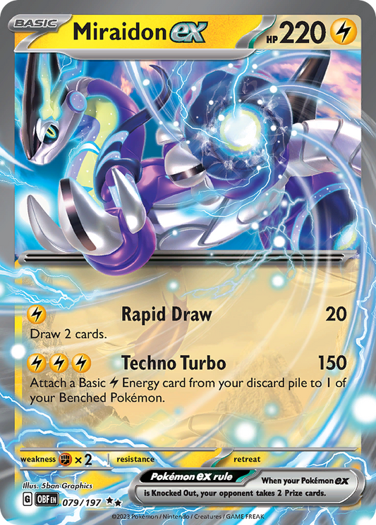 Miraidon ex 79/197 Double Rare | Obsidian Flames | Pokemon Card