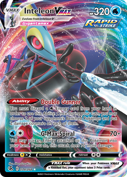 Inteleon VMAX 79/264 Rare Holo VMAX | Fusion Strike | Pokemon Card