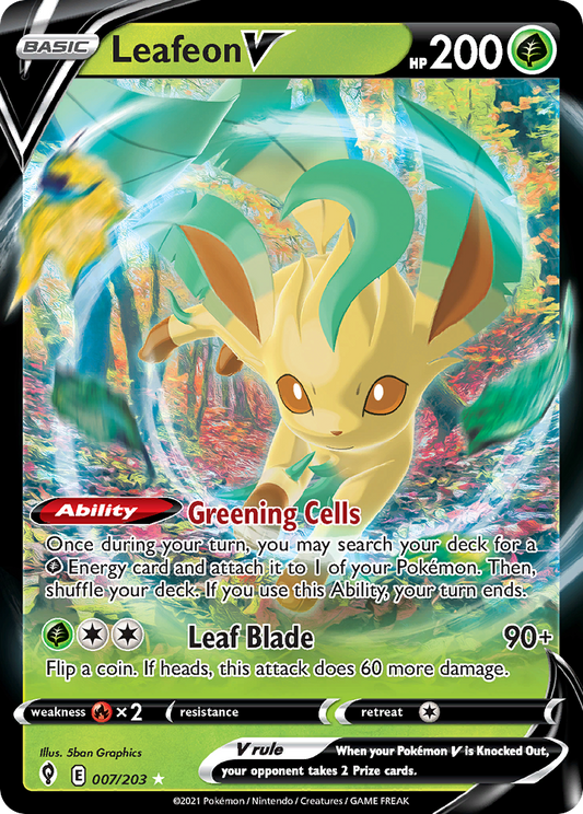 Leafeon V 7/203 Rare Holo V | Evolving Skies | Pokemon Card