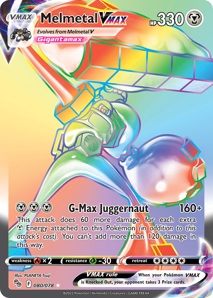 Melmetal VMAX 80/78 Rare Rainbow | Pokémon GO | Pokemon Card