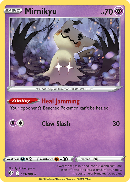 Mimikyu 81/189 Rare Holo | Darkness Ablaze | Pokemon Card