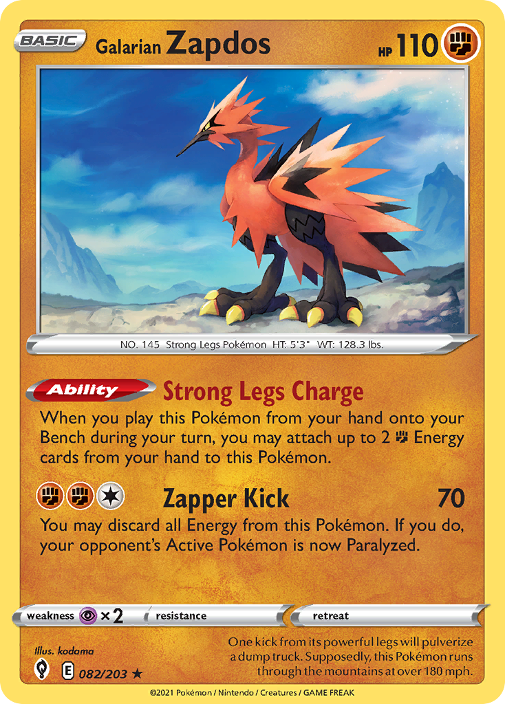 Galarian Zapdos 82/203 Rare Holo | Evolving Skies | Pokemon Card
