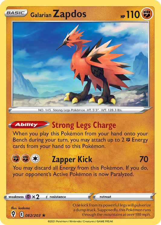 Galarian Zapdos 82/203 Rare Holo | Evolving Skies | Pokemon Card