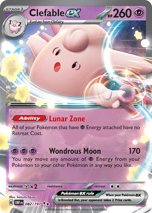 Clefable ex 82/197 Double Rare | Obsidian Flames | Pokemon Card