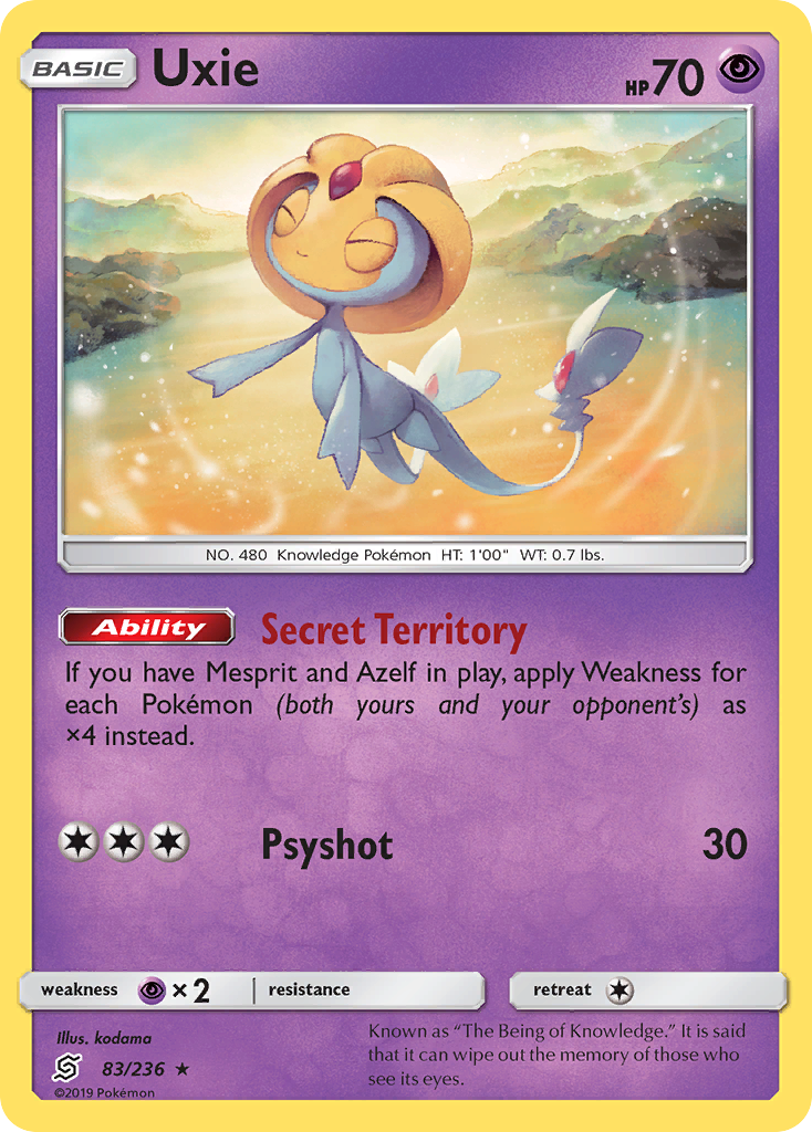 Uxie 83/236 Rare Holo | Unified Minds | Pokemon Card
