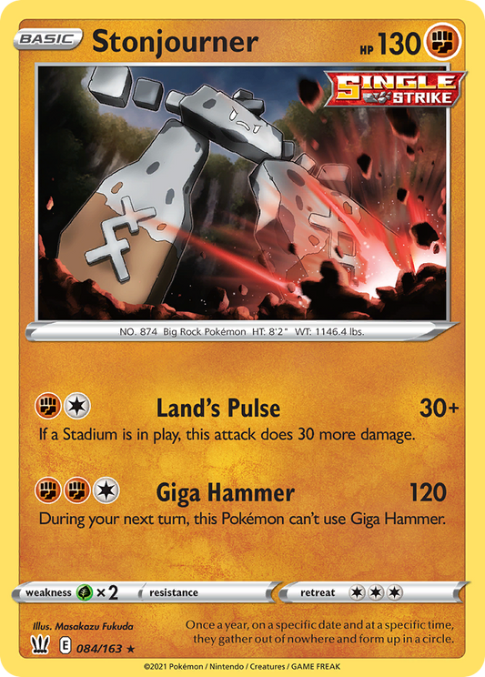 Stonjourner 84/163 Rare | Battle Styles | Pokemon Card