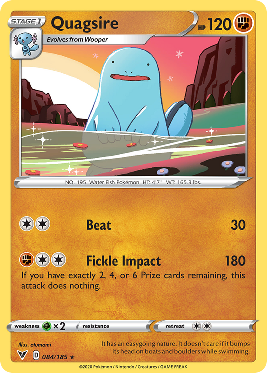 Quagsire 84/185 Rare | Vivid Voltage | Pokemon Card