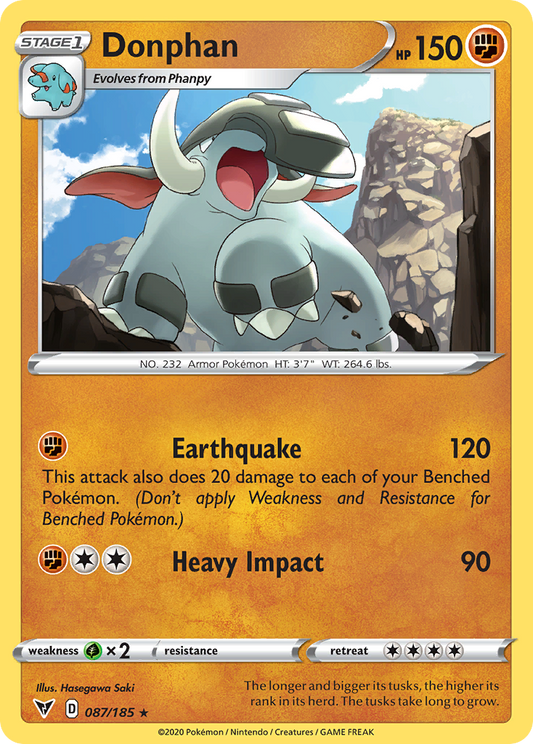 Donphan 87/185 Rare | Vivid Voltage | Pokemon Card