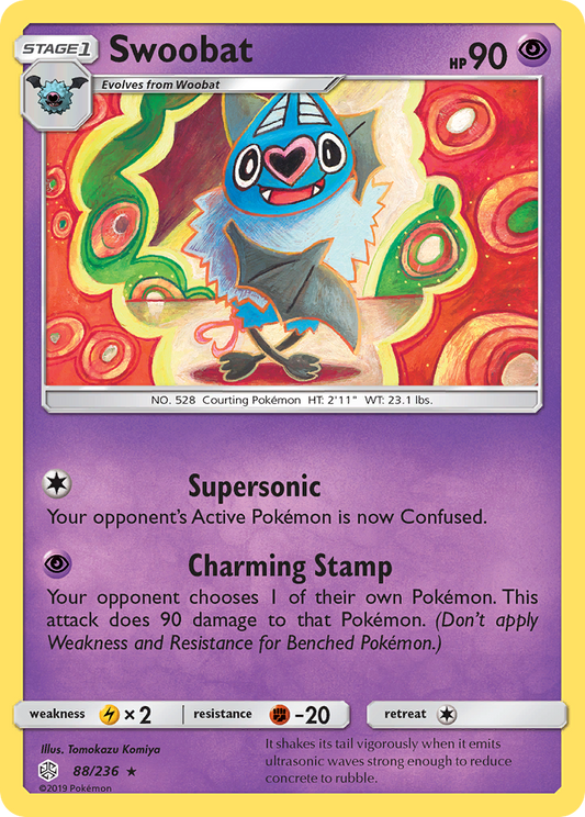 Swoobat 88/236 Rare | Cosmic Eclipse | Pokemon Card