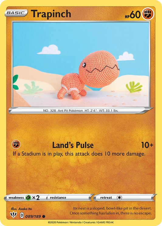 Trapinch 89/189 Common | Darkness Ablaze | Pokemon Card