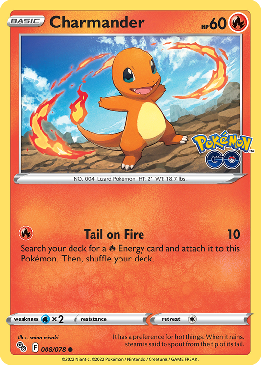 Charmander 8/78 Common | Pokémon GO | Pokemon Card