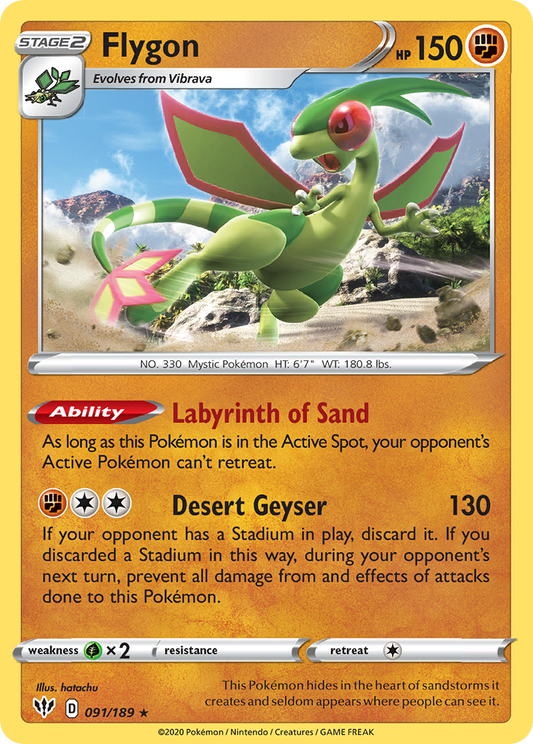 Flygon 91/189 Rare | Darkness Ablaze | Pokemon Card