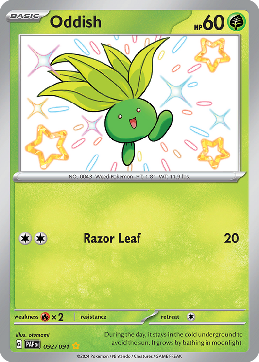 Oddish 92/91 Shiny Rare | Paldean Fates | Pokemon Card