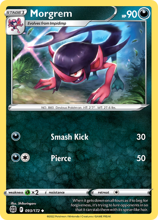 Morgrem 93/172 Uncommon | Brilliant Stars | Pokemon Card